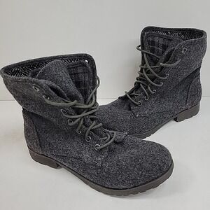 Rock & Candy by Zigi Womens Sz 8 Lugged Soles Lace-Up Ankle Booties Preppy Comfy